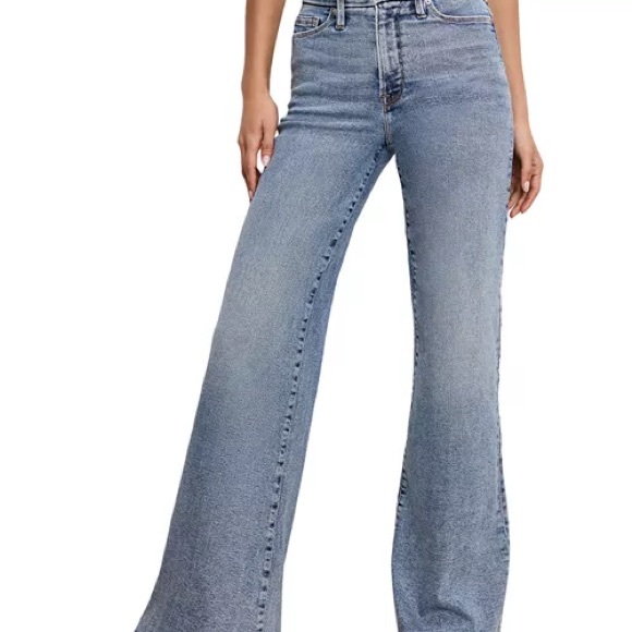 Good American Light Blue Waist Palazzo Jeans - Picture 1 of 4